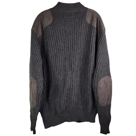 Cabela's Sweaters Cabelas Sweater Mens Xl Grey Full Zip Elbow Patch